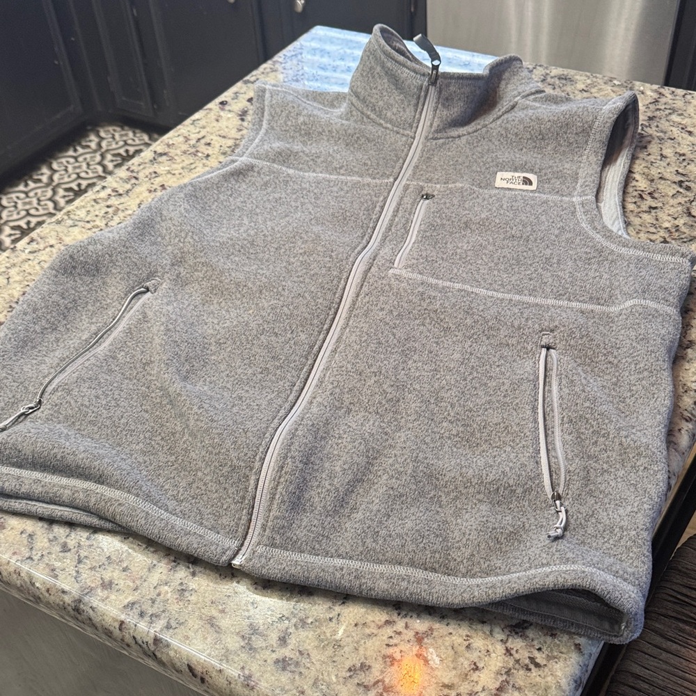The North Face Light Gray Fleece Vest